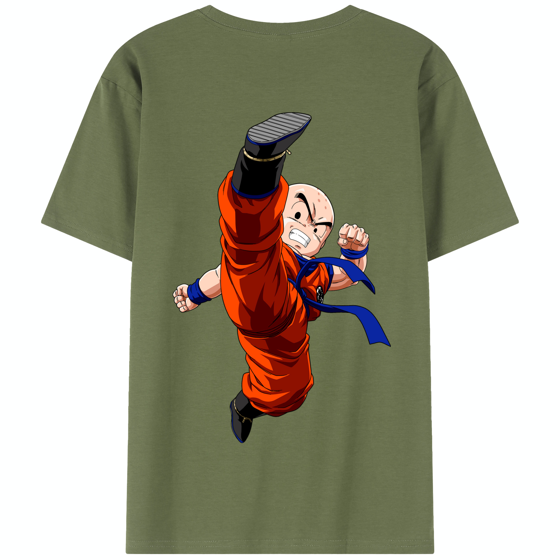（画像用） ドラゴンボール クリリン DRAGON BALL krillin 綿100％半袖Tシャツ（背面プリント）